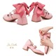 Iris Corolla Tulips Chunky Heel Shoes(Reservation/6 Colours/Full Payment Without Shipping)